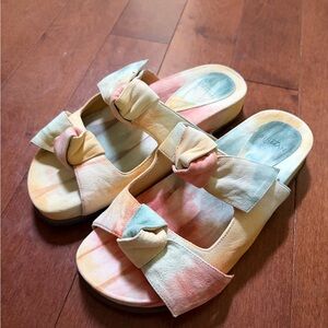 Alexandre Birman Pastel Tie-Dye Knotted Slide Sandals
